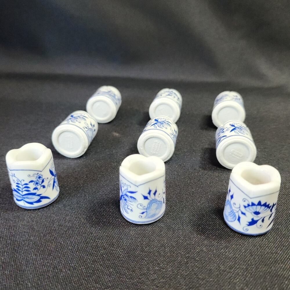 Vintage Lot Of 9 Mini Porcelain Tapered Candle Holder By Funny Design Germany